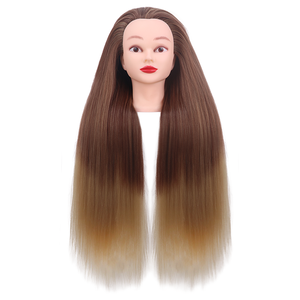 Tête de Mannequin en Fibre Synthétique Yaki, pour Entraînement à la Coiffure, Poupées pour Cosmétologie, Pratique - Product Image 5