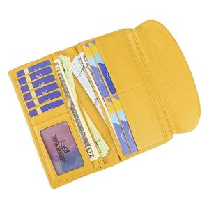 Portefeuilles longs AndoBag pour femmes en cuir de vache véritable, pochette de mode, porte-monnaie, porte-cartes, couleur unie simple, pince à billets 1489 - Product Image 4