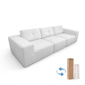 Canapé modulaire sectionnel moderne avec ottoman et chaise longue, rembourré blanc, pour salon, fournisseur d'usine - Product Image 1
