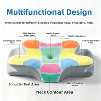Oreiller cervical personnalisable en mousse à mémoire de forme, forme papillon, ergonomique, pour un sommeil sain et profond (vente en gros)