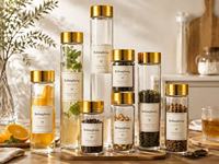 Mini pot de stockage en verre borosilicate transparent avec bouchon à vis, tube en verre borosilicate transparent avec marquage à chaud, boîte de 100 pièces