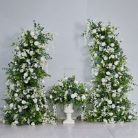 L72 Monet Style Soie Faux Corne Arches Floral Verdure Fond Arrangement Décoration Artificielle Mariage Arche Fleurs à Vendre