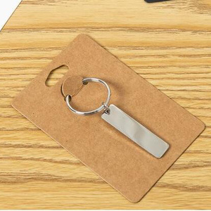 Tùy chỉnh in logo 6*9cm phong cách mới trắng đen Kraft màu tái chế Keychain đóng gói hiển thị thẻ giấy - Product Image 1