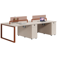 Ensemble de chaises de bureau à structure en acier épaissi pour postes de travail quatre personnes/double poste, bureaux 2/4 personnes, style moderne et épuré