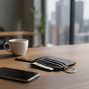 Tarjetero de Cuero Genuino OEM ODM, Delgado, 11x9x0.3cm, Cierre de Botón, Estuche para Tarjetas de Crédito, Logotipo Grabado Vintage - Product Image 2