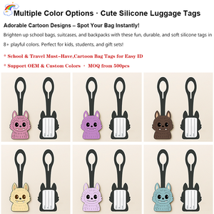 New Design Custom Cute Silicone Luggage Tag for Kids Backpack <b>Suitcase</b> Durable Identification Tag Waterproof OEM Logo Available - Product Image 2