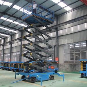 Plataforma de elevación de tijera móvil, elevador hidráulico pequeño de cuatro <span class=keywords><strong>ruedas</strong></span>, 9m - Product Image 3