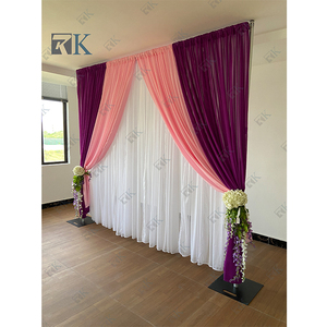 Adjustable double rods <b>curtain</b> pipe and <b>drape</b> for wedding - Product Image 1