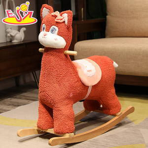 클래식 레드 포니 흔들 말, 어린이용 나무 받침대가 있는 봉제 로커 W16D169 - Product Image 6