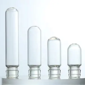 En Stock Mini botella médica vacía Embalaje de aceite esencial Botella de vial de vidrio transparente con tapa de plástico