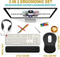 Repose-poignets ergonomique 2-en-1 pour souris et clavier, avec support en mousse à mémoire de forme