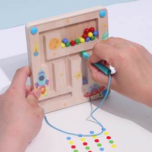 Creative <strong>Kids</strong> Early Education Logistic Thinking Game Puzzle Toy Color Classification <strong>Magnetic</strong> <strong>Bead</strong> Maze Game Board - Product Image 6