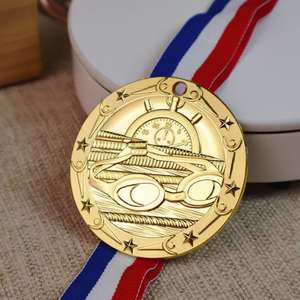 Medallas de Natación Profesionales PIN PIN, Metal Duradero, Grabado con Relieve, Chapado en Oro/Plata/Bronce, Impresión Tipográfica - Product Image 2