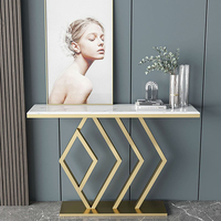 Meubles italiens de salon de haute qualité en acier inoxydable tables console de couloir de style luxueux