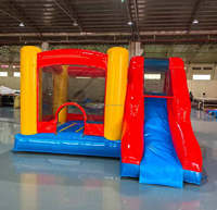 Château gonflable combiné avec toboggan, coloré, mini château gonflable en PVC, avec souffleur, pour usage commercial