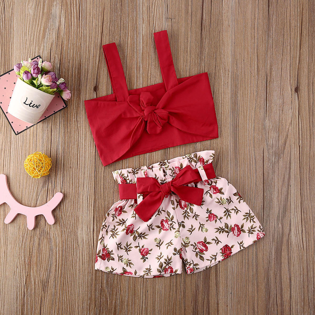 2020 New Newborn Baby Kids Girls Summer Clothes Set Sling T-shirt