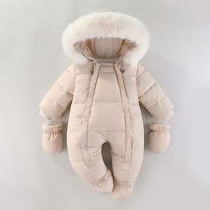 Combinaison d'hiver pour nouveau-né, vêtements à manches longues, veste en duvet pour bébé, combinaison, 6-24 mois, robe complète, mignonne, unisexe, florale, décontractée - Product Image 4