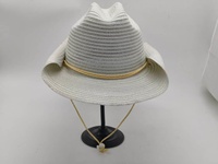 Nouvel arrivage : Chapeau de cowboy western en coton tressé à bord roulé avec cordon et sangle de mentonnière, unisexe, pour l'été et les activités de plein air