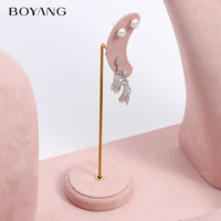 Boucles d'oreilles en velours de luxe personnalisées, bague, collier, porte-bracelet, présentoir à bijoux, plateau
