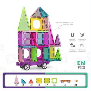 2024 <span class=keywords><strong>Cool</strong></span> Gadgets 3D <span class=keywords><strong>Montessori</strong></span> tige Transparent éducation jouet carreaux magnétiques cristal clair bloc de construction ensemble voiture - Product Image 5