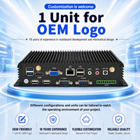 Komputer Industri Tanpa Kipas GPIO Mini PC Intel I3 I5 I7 J1900 N100 IP65 Suhu Luas VGA RS232 OEM ODM Kustom