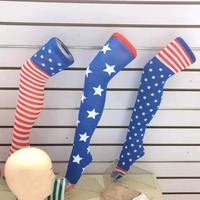 Chaussettes patriotiques américaines drapeau américain rouge blanc bleu étoiles rayées au-dessus du genou chaussettes hautes pour femmes hommes costume fête