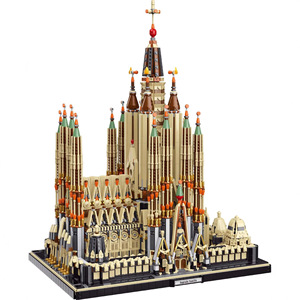 Domestic 86388 <b>Plastic</b> Battery Powered Building <b>Block</b> Set Sagrada Familia Architecture Model for Teenagers 800 Pieces - Product Image 2