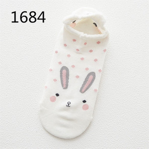 Coton Chaussettes Femme Kawaii <span class=keywords><strong>Chat</strong></span> Chien D'été Chaussettes Courtes Pantoufles Femmes Décontracté Doux Bateau Chaussettes - Product Image 2