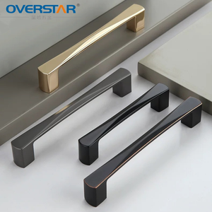 Poignées de meuble modernes coniques et durables, noir mat et or, en alliage de zinc, pour tiroirs, cuisine, chambre, villa, quincaillerie de mobilier - Product Image 1