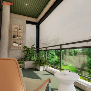 Serat kaca kustom Modern + PVC nuansa luar ruangan tahan angin untuk jendela Skylight sederhana gaya polos