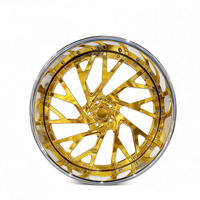 Juego de 2 Ruedas de Aleación Cóncavas Cromadas JUWA Nuevas de 22x10J 5x112 Urban Luxury Custom Width 10J-12J