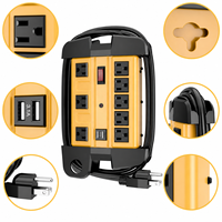 Stop Kontak Ekstensi Bersertifikasi ETL 1800J Surge Rating 15A dengan 8 Stop Kontak dan 2 Port USB untuk Penggunaan Rumah Tangga/Kegunaan Umum