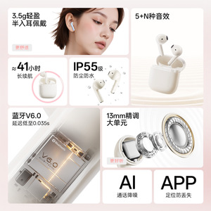 เอ็ดดี้ฟายเออร์ ซีโร่ แอร์ โปร ทีดับเบิ้ลยูเอสรุ่นหูฟังบลูทูธ V6.0 IP55 กันน้ำ ตัดเสียงรบกวน สำหรับเล่นเกม เดินทาง พร้อมแอพและ AI โทรออก - Product Image 1