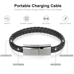 PU Da Nhanh Chóng Sạc Loại C Cáp USB Sạc Vòng Đeo Tay Xách Tay Vòng Đeo Tay Cáp De Điện Thoại - Product Image 2