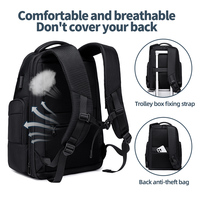 Mochila Unisex de Nailon Oxford para Negocios, Viajes, Moda, Aire Libre, Gran Capacidad, Expandible, Antirrobo, para Portátil de 16 Pulgadas