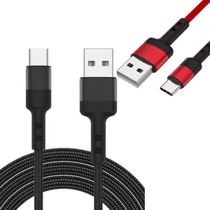 Naylon örgü 2.4A mikro 8 pin USB tip C veri senkronizasyon kablosu Android tip-c hızlı şarj kablosu kordon için Huawei Xiaomi Samsung iphone