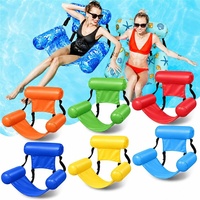 Fauteuil flottant gonflable pour piscine, hamac aquatique recouvert de tissu avec dossier, chaise longue flottante portable pour piscine, plage, été