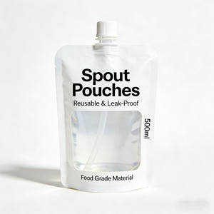 Pochettes à bec verseur personnalisées avec logo imprimé, qualité alimentaire, sans BPA, anti-fuite, pochettes verticales pour jus, boissons liquides, boissons aux fruits, vente en gros - Product Image 1