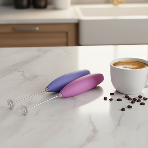 Espumador de Leche Eléctrico a Pilas, Batidora de Mano Automática Portátil de Acero Inoxidable con Soporte - Product Image 4