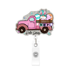 Portacredenciales Retráctil de Plástico ABS de Lujo con Diseño de Conejo Giratorio para Pascua, Ideal para Regalos de Oficina, Escuela y Festividades - Product Image 4