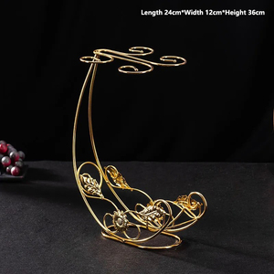 Jiuyi Hoogwaardige Ijzeren Rode Wijnrek Elegante Eettafel Wijnkast Met Decoratieve Ornamenten Voor Glaswerk Display - Product Image 6
