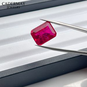 Cadermay Synthetic Ruby Gemstones Emerald Cut Loose Stone For Jewelry Making - Product Image 2