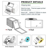 Étiquette thermique couleur pour code-barres avec ligne de perforation, transfert 4*6 pouces, étiquette thermique autocollante directe en accordéon