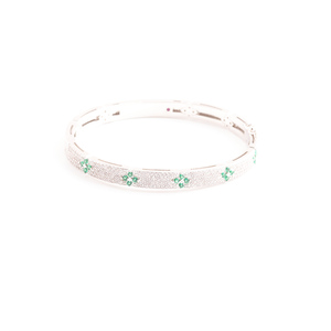 Bracelet jonc tendance pour femme en acier inoxydable plaqué or 18 carats avec fleur en zircon, style vintage, cadeau idéal - <span class=keywords><strong>Tzl</strong></span> B0162 - Product Image 1
