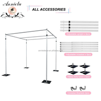 Support de toile de fond télescopique ANNIELU en alliage d'aluminium robuste, cadre portable pour décoration de mariages et d'événements