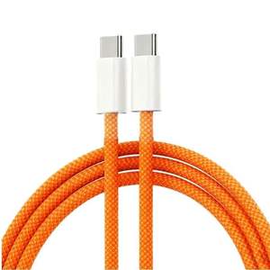 Câble de charge rapide USB de type C à type C en nylon <span class=keywords><strong>orange</strong></span> universel neuf 60W PD, câble de type C pour <span class=keywords><strong>Ip</strong></span> 17 Pro - Product Image 4