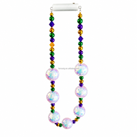 Collar de Cuentas Luminosas para Mardi Gras con Cuentas de Bola Disco, Collar LED para Fiestas y Eventos de Carnaval