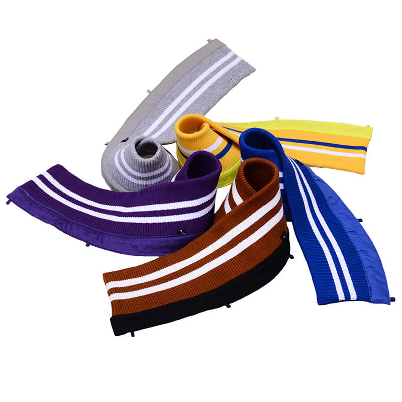 Down jacket can be dirty and detachable Collar cotton striped Collar cover men's knitted Collar