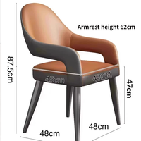 Chaise de salle à manger en cuir moderne de luxe italienne avec structure métallique, écologique, durable, pour la maison, le bureau et l'hôtel, chaise de salon