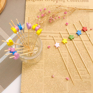 Grosir gigi bambu berbentuk kaktus untuk dekorasi makanan pesta tusuk sate bambu - Product Image 1